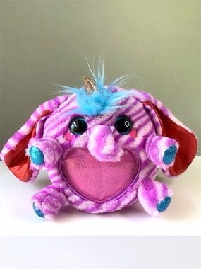 Zuru Rainbocorns Elephant Stuffed Plush Wings Horn Purple Stripes Sparkle Heart